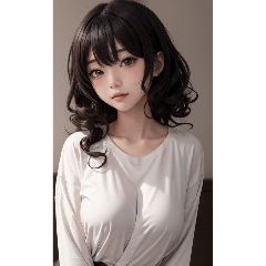 [LINEスタンプ] シャツの女の子の写真