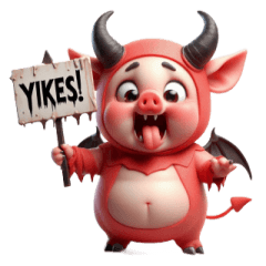 [LINEスタンプ] 悪魔ピンク豚甘え中