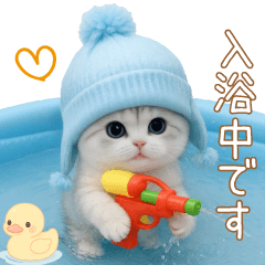 [LINEスタンプ] スコティッシュ猫 水色帽 優しい日常 敬語
