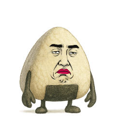 [LINEスタンプ] [アレンジ用]擬人化劇画フェイスおにぎり