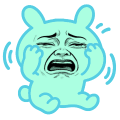 [LINEスタンプ] [アレンジ用]ネガティブ劇画ウサギ闇1