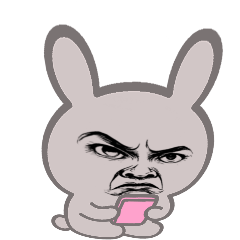 [LINEスタンプ] [アレンジ用]ネガティブ劇画ウサギ闇7