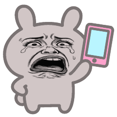 [LINEスタンプ] [アレンジ用]ネガティブ劇画ウサギ闇4