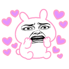 [LINEスタンプ] [アレンジ用]ネガティブ劇画ウサギ闇5