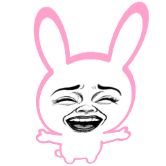 [LINEスタンプ] [アレンジ用]ネガティブ劇画ウサギ闇6