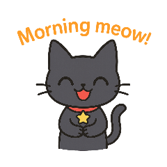 [LINEスタンプ] 黒猫くーちゃんの日常 英語版
