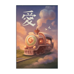 [LINEスタンプ] 感情表現文字と鉄道①