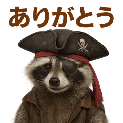 [LINEスタンプ] シュールな海賊の狸のスタンプ 002