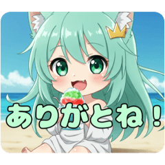 [LINEスタンプ] かき氷をたくさん食べる精霊みなみちゃん