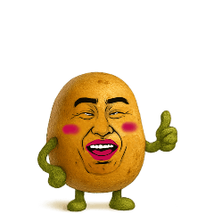 [LINEスタンプ] [アレンジ用]擬人化劇画フェイスじゃがいも