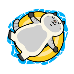 [LINEスタンプ] ぽっちゃり猫のしゃむさんの夏