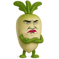[LINEスタンプ] [アレンジ用]擬人化劇画フェイス大根