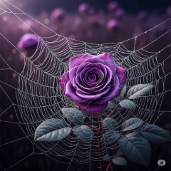 [LINEスタンプ] ハロウィン、蜘蛛の巣の薔薇