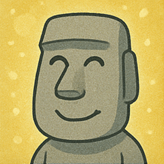 [LINEスタンプ] キラキラ無表情モアイ像@SFW