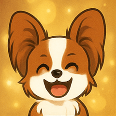 [LINEスタンプ] キラキラおすましパピヨン@SFW