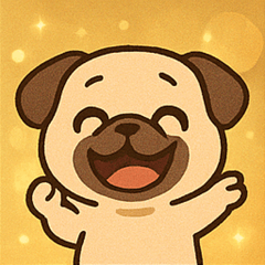 [LINEスタンプ] キラキラむすっとパグ@SFW
