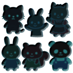 [LINEスタンプ] 動物さんぷくぷくシールスタンプ ダーク