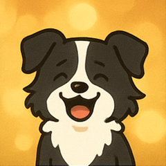 [LINEスタンプ] キラキラまじめなボーダーコリー@SFW