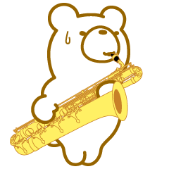 [LINEスタンプ] クマだってバリトンサックスを吹きます。