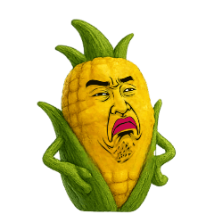 [LINEスタンプ] [アレンジ用]擬人化劇画フェイスコーン
