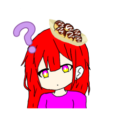 [LINEスタンプ] 頭にたこ焼き乗ってる人