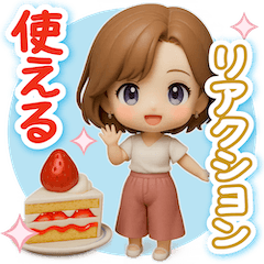 [LINEスタンプ] くっきり3D女子の使える♡リアクション