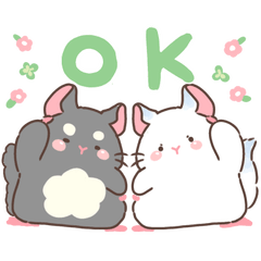 [LINEスタンプ] もちぷあチンチラ しろぷあ＆くろぷあ