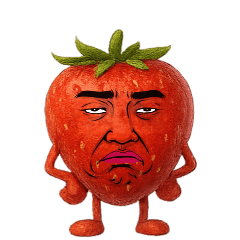 [LINEスタンプ] [アレンジ用]擬人化劇画フェイスいちご