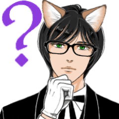 [LINEスタンプ] けも耳眼鏡男子 秘書風 アニメ 2 基本動作