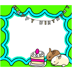 [LINEスタンプ] お誕生日フレーム〜うさちゃん付きもあり