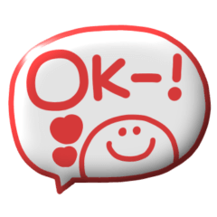 [LINEスタンプ] デカ文字◎3Dカラフルスマイル吹き出し #1