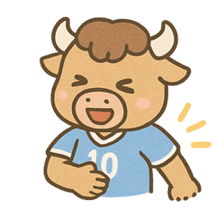 [LINEスタンプ] 元気バッファロー サッカー部
