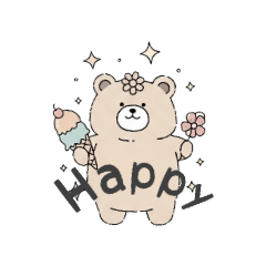 [LINEスタンプ] くまちゃん（シンプル、日常会話）