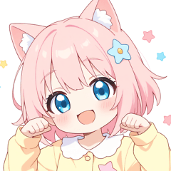 [LINEスタンプ] ドリームナイト猫な女の子スタンプ