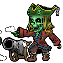 [LINEスタンプ] アンデッド動く⚰️ガイコツ海賊船長