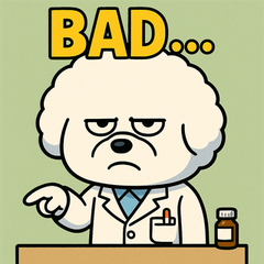 [LINEスタンプ] 薬剤師犬【ビションフリーゼ】