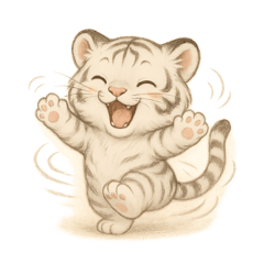 [LINEスタンプ] 白虎くんのゆるっと暮らしPart2
