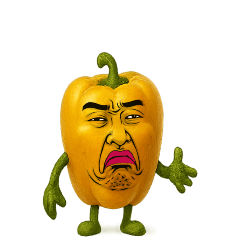 [LINEスタンプ] [アレンジ用]擬人化劇画フェイス黄パプリカ