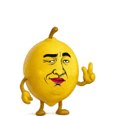 [LINEスタンプ] [アレンジ用]擬人化劇画フェイスレモン