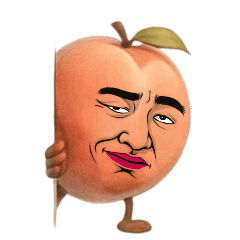[LINEスタンプ] [アレンジ用]擬人化劇画フェイス桃