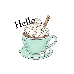 [LINEスタンプ] 文字ありver. カフェ*Cafeスタンプ
