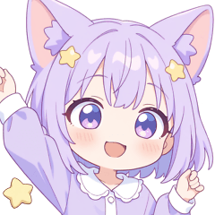[LINEスタンプ] キュートナイト猫の女の子スタンプ