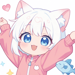 [LINEスタンプ] 魚と猫の女の子スタンプ