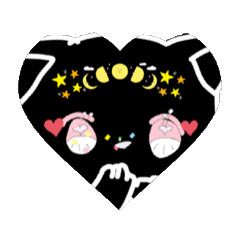 [LINEスタンプ] ♡ 黒猫 くろねこ （＆黒うさぎ） スタンプ 