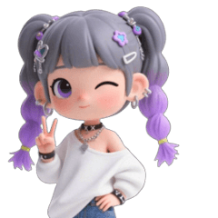 [LINEスタンプ] XinraBeat Q：隣の女の子Lunaの日常