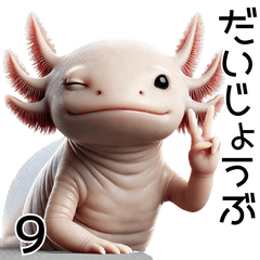 [LINEスタンプ] ウーパールーパー9！大人！3Dリアル