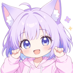 [LINEスタンプ] パープルパーカーの狐の女の子スタンプ