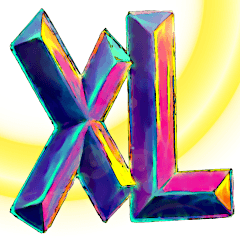 [LINEスタンプ] XL – 切手3枚で大きな絵が完成