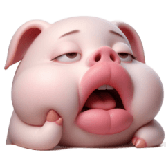 [LINEスタンプ] ピンクのブタのだらだら日常