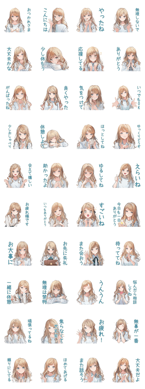 労いの優しいお姉さん♡スタンプのスタンプ詳細